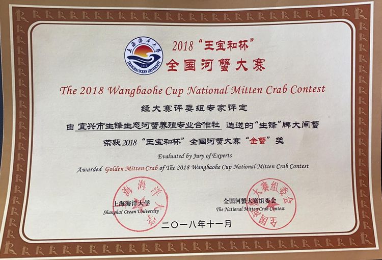 全国河蟹大赛金奖